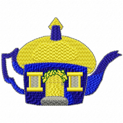 Teapots Embroidery Design 2 Teapots Embroidery Design 2